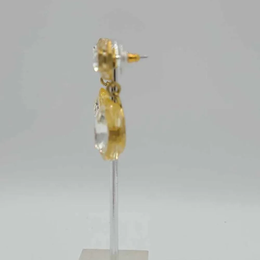 J Crew Clear Crystal Drop Earrings